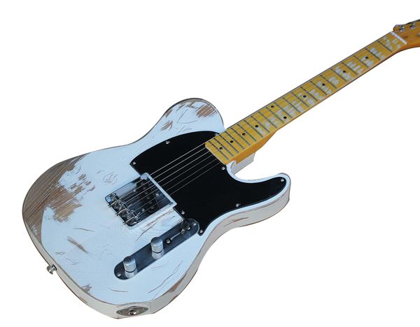 wholesale white electric guitar with vintage body and neck chrome hardware black pickguard
wholesale white electric guitar with vintage body and neck chrome hardware black pickguard