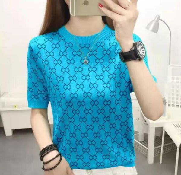2022gg women's knits summer short sleeve striped pullover women sweater knitted o-neck korean pull femme jumper female, White
2022gg women's knits summer short sleeve striped pullover women sweater knitted o-neck korean pull femme jumper female, White
