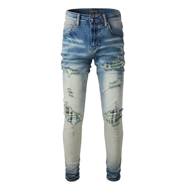 2023 tikmens jeans distressed motorcycle biker jean rock skinny slim ripped hole stripe fashionable snake embroidery denim pant 833, Blue
2023 tikmens jeans distressed motorcycle biker jean rock skinny slim ripped hole stripe fashionable snake embroidery denim pant 833, Blue
