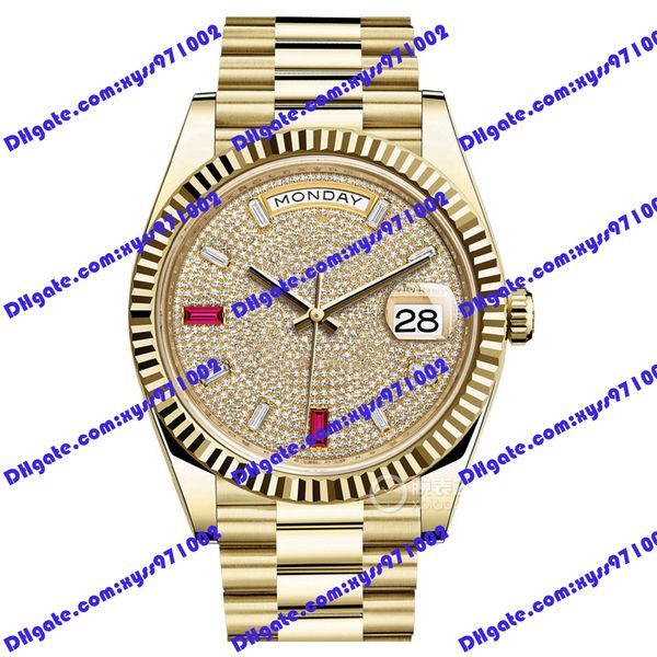 highquality men's watch 2813 automatic machinery 228238 watch 40mm full diamond dial red gem time mark 228239 luxury wristwatch gold st, Slivery;brown
highquality men's watch 2813 automatic machinery 228238 watch 40mm full diamond dial red gem time mark 228239 luxury wristwatch gold st, Slivery;brown