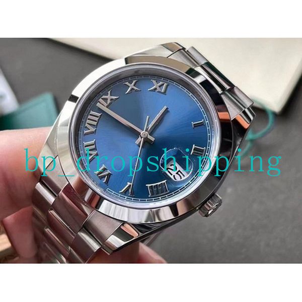 classic watch polished v5 version 41mm stainless steel blue roman numeral dial bracelet watch index automatic sport wristwatch montre de lux, Slivery;brown
classic watch polished v5 version 41mm stainless steel blue roman numeral dial bracelet watch index automatic sport wristwatch montre de lux, Slivery;brown