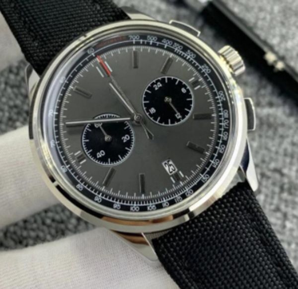 men's quartz watch chronograph right hand premier 42mm silver stainless steel leather strap luxury watch master design christmas gift 1, Slivery;brown
men's quartz watch chronograph right hand premier 42mm silver stainless steel leather strap luxury watch master design christmas gift 1, Slivery;brown
