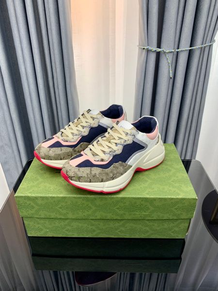 2023 sneakers casual shoes runner trainers platform shoe rhyton design vintage daddy sneaker lady luxurys men women, Black
2023 sneakers casual shoes runner trainers platform shoe rhyton design vintage daddy sneaker lady luxurys men women, Black