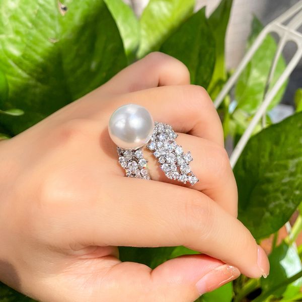 full diamond designer rings with side stones bling crystal pearl french luxury jewelry adjustable geometry wide zirconia ring for women gift, Silver
full diamond designer rings with side stones bling crystal pearl french luxury jewelry adjustable geometry wide zirconia ring for women gift, Silver