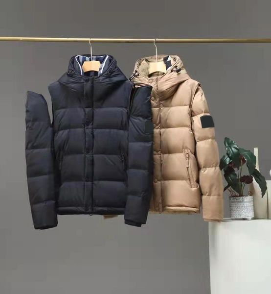 british style designer mens down jacket fleece plaid collar detachable sleeve hooded patchwork thick warm windbreaker for jackets winter out, Black
british style designer mens down jacket fleece plaid collar detachable sleeve hooded patchwork thick warm windbreaker for jackets winter out, Black