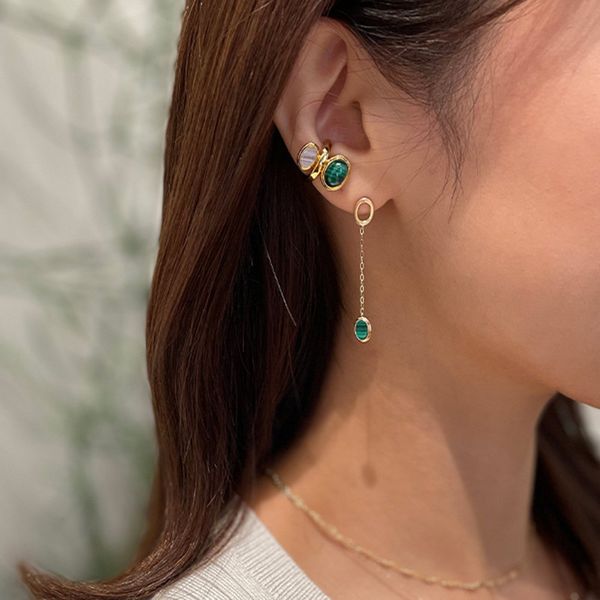 vintage fashion new style screw back malachite cat's eye stone collision ear clip earrings quality female accessories jewelry, Silver
vintage fashion new style screw back malachite cat's eye stone collision ear clip earrings quality female accessories jewelry, Silver