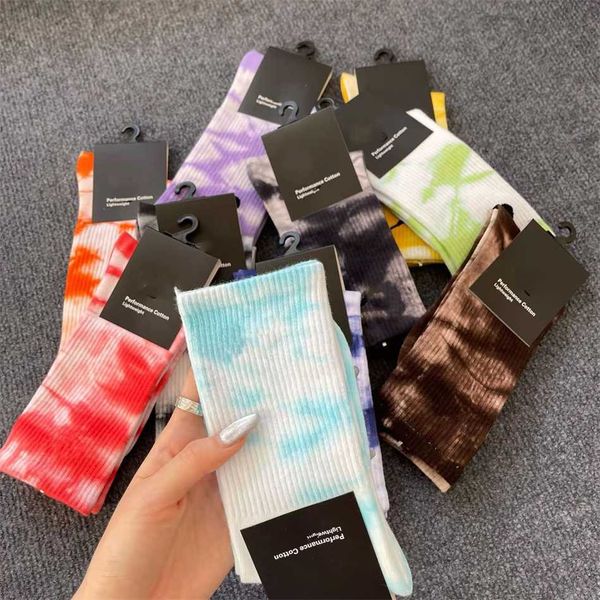 

socks women men cotton all-match classic ankle hook breathable stocking black white mixing football basketball sports sock tie dyeing