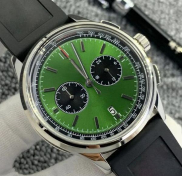 men's quartz watch chronograph right hand premier 42mm silver stainless steel green dial rubber strap luxury watch master design christ, Slivery;brown
men's quartz watch chronograph right hand premier 42mm silver stainless steel green dial rubber strap luxury watch master design christ, Slivery;brown