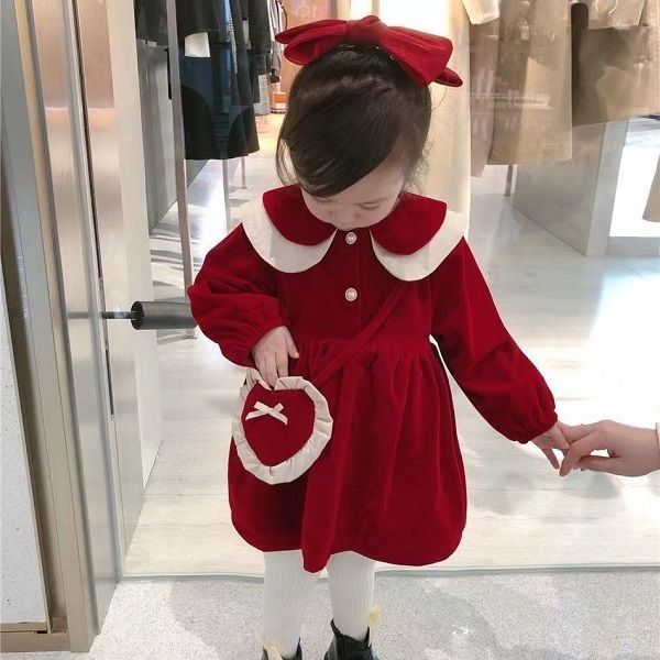 girls' thickened dress 2022 winter children's princess fashion new year dress cute sweet white collar, Red;yellow
girls' thickened dress 2022 winter children's princess fashion new year dress cute sweet white collar, Red;yellow