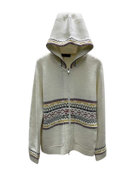 autumn/winter holiday jacquard letter retro color upper body age reducing and fashionable hooded cardigan sweater, White;black
autumn/winter holiday jacquard letter retro color upper body age reducing and fashionable hooded cardigan sweater, White;black