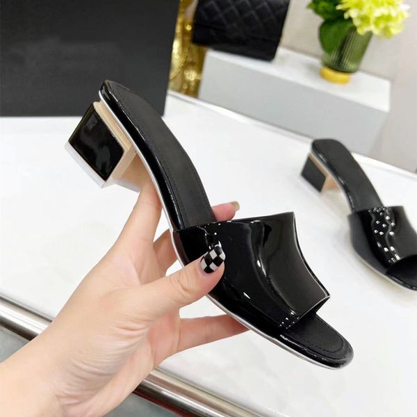 stylish ladies high-heeled slippers summer new designer leather office sandals party jelly shoes 4.5cm 8.5cm 35-43 with box, Black
stylish ladies high-heeled slippers summer new designer leather office sandals party jelly shoes 4.5cm 8.5cm 35-43 with box, Black
