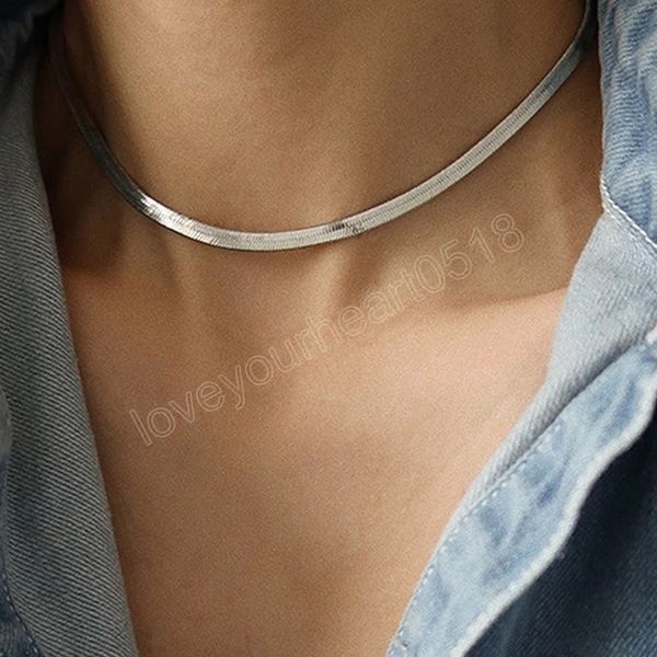fashion snake chain stainless steel necklace for women men gold color silver color chains choker jewelry gifts
fashion snake chain stainless steel necklace for women men gold color silver color chains choker jewelry gifts