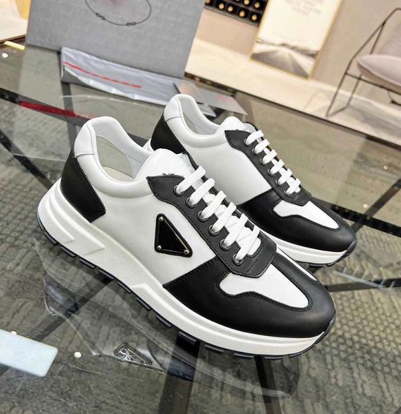 luxury triangle sneakers shoes men re-nylon and brushed leather causal walking rubber sports shoe lightweight lug sole trainers eu46, Black
luxury triangle sneakers shoes men re-nylon and brushed leather causal walking rubber sports shoe lightweight lug sole trainers eu46, Black