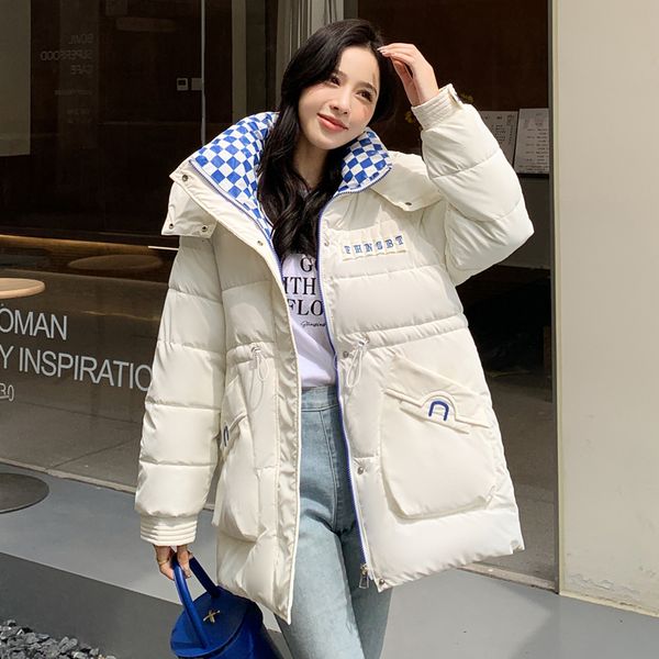 women's down parkas women white jacket splicing lattice fashion thickening warm feather female duck comfortable winter outwear 221205, Black
women's down parkas women white jacket splicing lattice fashion thickening warm feather female duck comfortable winter outwear 221205, Black