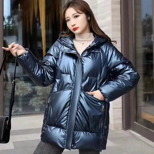women's down parkas winter bright face thickened medium and long jacket middleaged mother's loose hooded zipper slim 221205, Black
women's down parkas winter bright face thickened medium and long jacket middleaged mother's loose hooded zipper slim 221205, Black