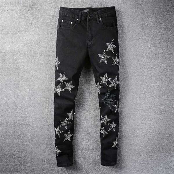 men's jeans designer mens cool style luxury fashion embroidered patches denim pant distressed ripped biker black blue men slim pencil j
men's jeans designer mens cool style luxury fashion embroidered patches denim pant distressed ripped biker black blue men slim pencil j