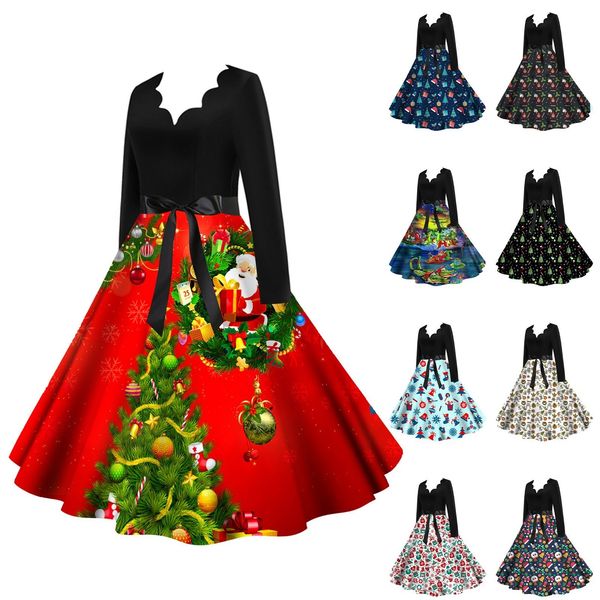 party dresses women vintage long sleeve v neck christmas 1950s housewife evening prom beach swing dress for 221203, White;black
party dresses women vintage long sleeve v neck christmas 1950s housewife evening prom beach swing dress for 221203, White;black