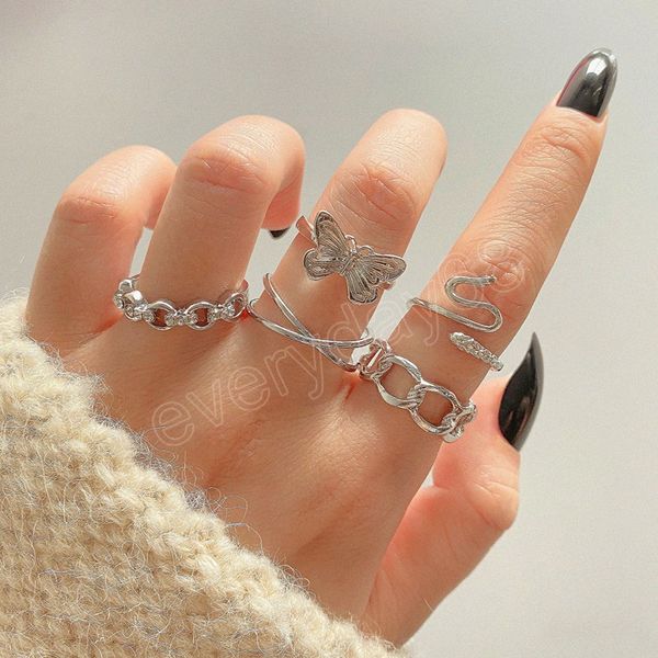 fashion hollow silver color rings set for women vintage animal butterfly snake rings woman jewelry gifts
fashion hollow silver color rings set for women vintage animal butterfly snake rings woman jewelry gifts
