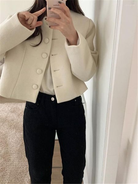 women's jackets vintage single breasted long sleeve wool coat women korean elegant slim short woolen jacket woman autumn winter thick, Black;brown
women's jackets vintage single breasted long sleeve wool coat women korean elegant slim short woolen jacket woman autumn winter thick, Black;brown