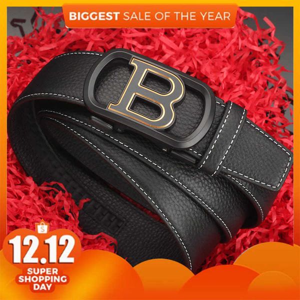 fashion and luxury design belt new leather men's b letter automatic buckle double-sided pure cow white thread lychee pattern trousers f, Black;brown
fashion and luxury design belt new leather men's b letter automatic buckle double-sided pure cow white thread lychee pattern trousers f, Black;brown