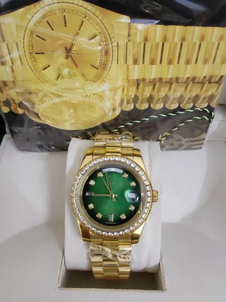 original box certificate 18k gold president male watches day date diamonds green dial watch men stainless diamond bezel automatic wristwatch, Slivery;brown
original box certificate 18k gold president male watches day date diamonds green dial watch men stainless diamond bezel automatic wristwatch, Slivery;brown