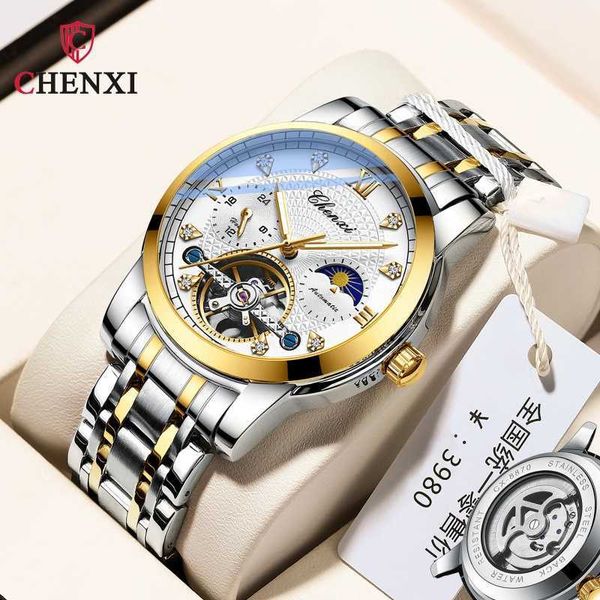 watch wrist new chenxi men's hollow flywheel sun moon star waterproof steel band luminous fully automatic mechanical men, Slivery;brown
watch wrist new chenxi men's hollow flywheel sun moon star waterproof steel band luminous fully automatic mechanical men, Slivery;brown