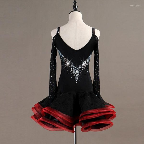 stage wear 2022 latin dance dress luxury diamond long sleeves fishbone dresses women girls ballroom performance, Black;red
stage wear 2022 latin dance dress luxury diamond long sleeves fishbone dresses women girls ballroom performance, Black;red