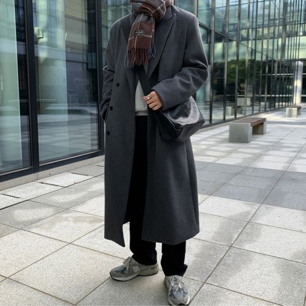 men's wool blends winter thick woolen coat men warm fashion oversize long woolen coat men korean loose thicken woolen trench coat mens, Black
men's wool blends winter thick woolen coat men warm fashion oversize long woolen coat men korean loose thicken woolen trench coat mens, Black