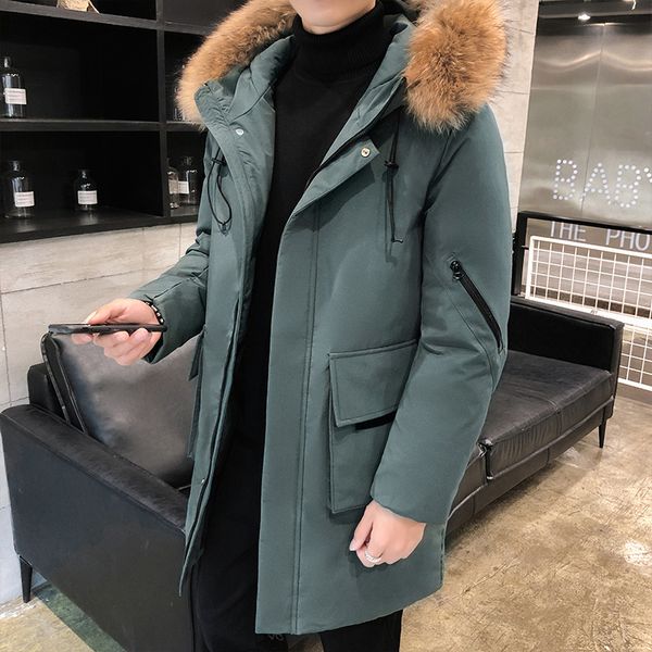 men's down parkas winter jacket men slim warm fashion casual thickened down jacket men korean thicke hooded long coat mens parker cloth, Black
men's down parkas winter jacket men slim warm fashion casual thickened down jacket men korean thicke hooded long coat mens parker cloth, Black