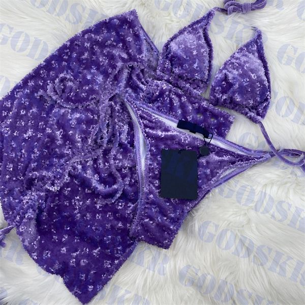 purple jacquard bikini womens velvet swimsuit skirt three piece ladies halter swimwear multi color, White;black
purple jacquard bikini womens velvet swimsuit skirt three piece ladies halter swimwear multi color, White;black