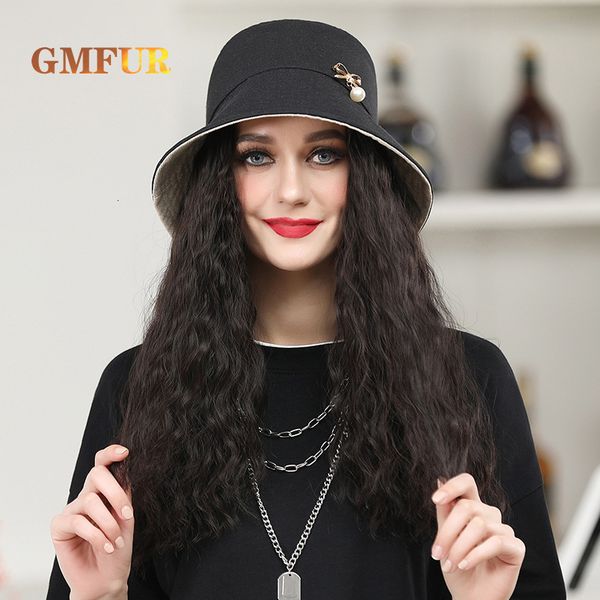 wide brim hats bucket wig for women synthetic long wavy curly high temperature fiber fake hair sun 221205, Blue;gray
wide brim hats bucket wig for women synthetic long wavy curly high temperature fiber fake hair sun 221205, Blue;gray