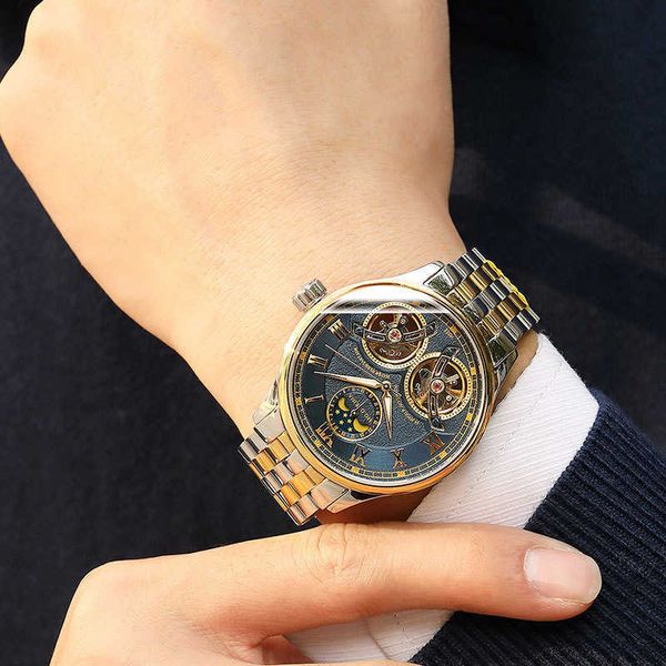 watch wrist european automaton double wheel men's tiktok multi function automatic mechanical vibrato, Slivery;brown
watch wrist european automaton double wheel men's tiktok multi function automatic mechanical vibrato, Slivery;brown
