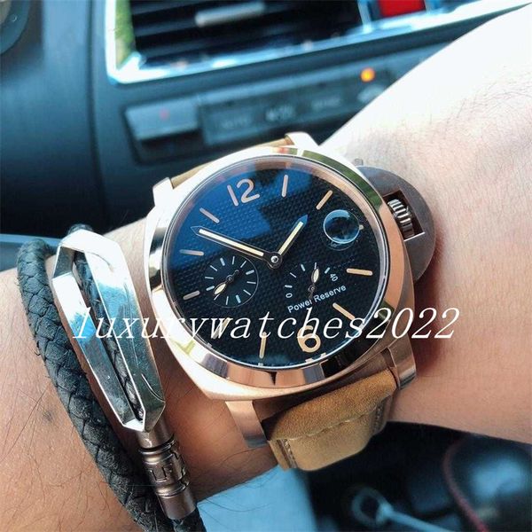 mens watch auto date 45mm 904l steel case power reserve pam transparent movement back asia automatic mechanical 3a quality sapphire wristwat, Slivery;brown
mens watch auto date 45mm 904l steel case power reserve pam transparent movement back asia automatic mechanical 3a quality sapphire wristwat, Slivery;brown