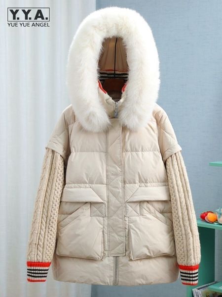 women's down parkas street winter women coat knitted long sleeve fur collar hooded jacket thick warm casual outerwear female cargo coat, Black
women's down parkas street winter women coat knitted long sleeve fur collar hooded jacket thick warm casual outerwear female cargo coat, Black