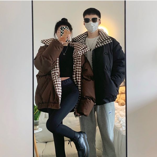 women's down parkas harajuku hip hop winter jacket coat for women thicken warm fashion casual plaid puffer solid color streetwear 22120, Black
women's down parkas harajuku hip hop winter jacket coat for women thicken warm fashion casual plaid puffer solid color streetwear 22120, Black