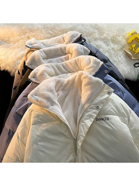 women's down parkas keramo winter jacket women casual loose thicken fleece warm mens solid stand collar outerwear feamle 221205, Black
women's down parkas keramo winter jacket women casual loose thicken fleece warm mens solid stand collar outerwear feamle 221205, Black