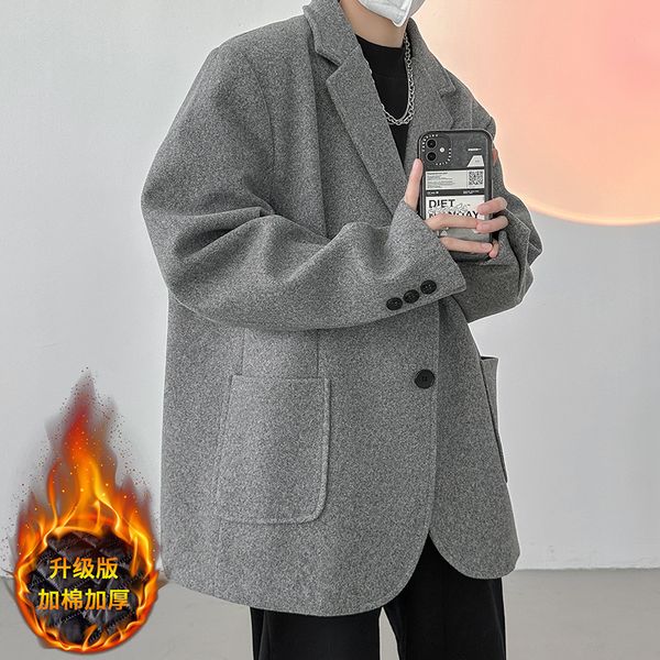 men's wool blends winter thick woolen coat men warm fashion casual woolen blazer men korean loose short woolen coat mens thicken suit j, Black
men's wool blends winter thick woolen coat men warm fashion casual woolen blazer men korean loose short woolen coat mens thicken suit j, Black