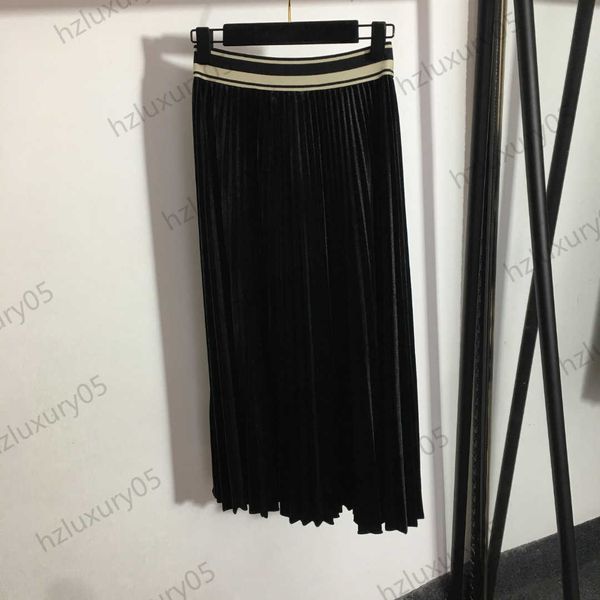 womens skirts contrasting color stripe splice letter webbing high waist skirt velvet fabric soft straight slim pleated skirt elegant lady st, Black
womens skirts contrasting color stripe splice letter webbing high waist skirt velvet fabric soft straight slim pleated skirt elegant lady st, Black