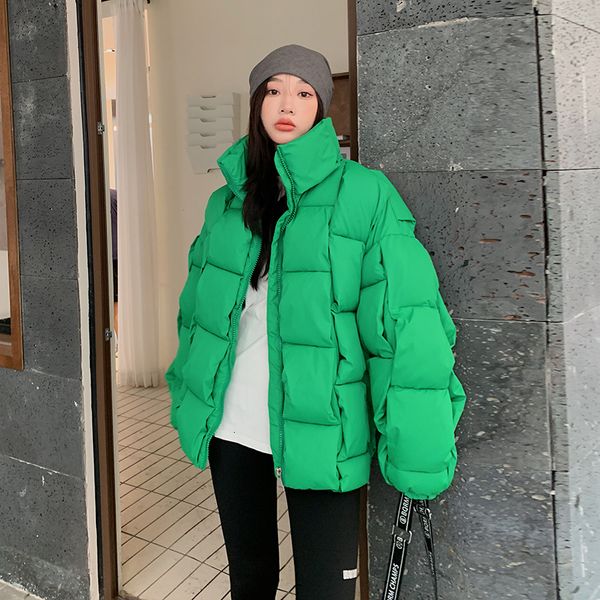 women's down parkas 2023 winter women jacket fashion personality grid cotton female stand collar casual warm coat outwear feminino 2212, Black
women's down parkas 2023 winter women jacket fashion personality grid cotton female stand collar casual warm coat outwear feminino 2212, Black
