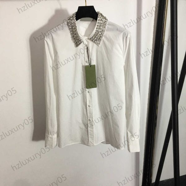 womens blouses shirts spring sparkle nail drill lapel pure color shirt button flap long sleeve basic style blouse simple joker women clothi, White
womens blouses shirts spring sparkle nail drill lapel pure color shirt button flap long sleeve basic style blouse simple joker women clothi, White