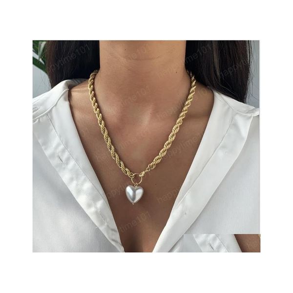 chains ins style twist chain necklace for women exaggerated vintage heart pearl pendant fashion jewelry wholesale drop delivery neck dhyt2, Silver
chains ins style twist chain necklace for women exaggerated vintage heart pearl pendant fashion jewelry wholesale drop delivery neck dhyt2, Silver