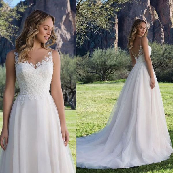 charming wedding dress a-line backless o neck sleeveless bridal gowns, White
charming wedding dress a-line backless o neck sleeveless bridal gowns, White