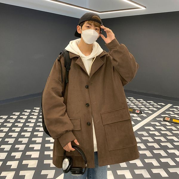 men's wool blends winter thick woolen coat men warm fashion oversized woolen coat men korean loose medium length trench coat mens overc, Black
men's wool blends winter thick woolen coat men warm fashion oversized woolen coat men korean loose medium length trench coat mens overc, Black