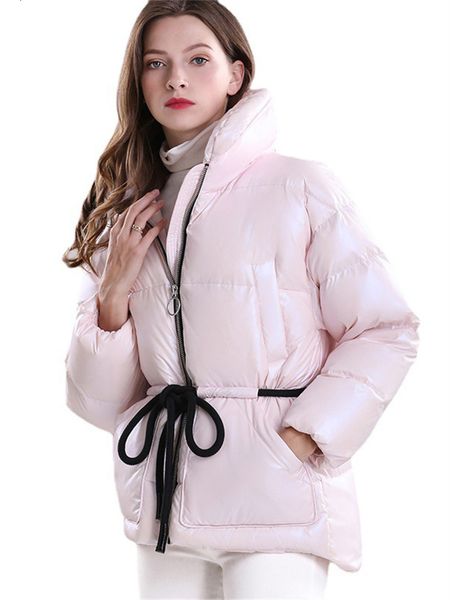 women's down parkas autumn winter jacket women thick stand collar loose drawstring belt slim warmth coat long sleeve outwear feminina 2, Black
women's down parkas autumn winter jacket women thick stand collar loose drawstring belt slim warmth coat long sleeve outwear feminina 2, Black