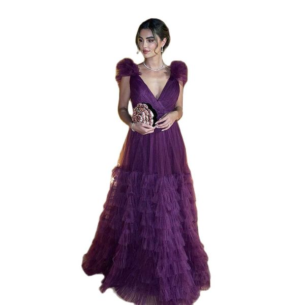 purple tulle evening dresses vestidos de fiesta v-neck puff tulle arabic dubai formal gowns prom, Black;red
purple tulle evening dresses vestidos de fiesta v-neck puff tulle arabic dubai formal gowns prom, Black;red