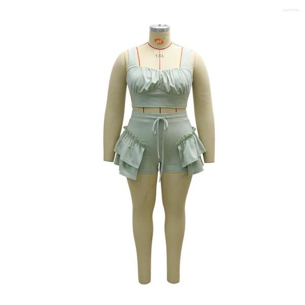 women's tracksuits sujying fashion leisure sports style solid color edge vest shorts large women's two-piece set, Gray
women's tracksuits sujying fashion leisure sports style solid color edge vest shorts large women's two-piece set, Gray