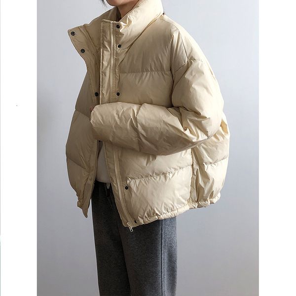 women's down parkas hxjjp winter white duck jacket korean standing collar short student bread puffer coat 221205, Black
women's down parkas hxjjp winter white duck jacket korean standing collar short student bread puffer coat 221205, Black