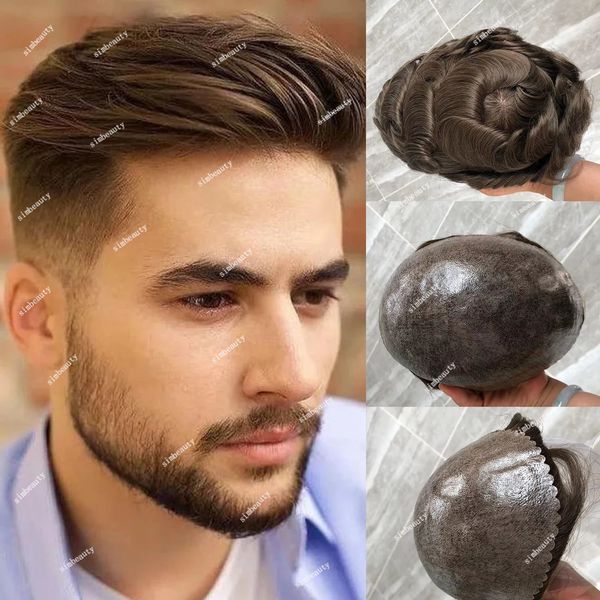 men's children's wigs brown blonde men's human hair wig super durable full thin skin pu toupee male capillary prosthesis repl, Black
men's children's wigs brown blonde men's human hair wig super durable full thin skin pu toupee male capillary prosthesis repl, Black