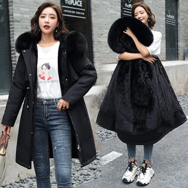 women's down parkas women clothes long coat wool liner hooded jacket fur collar thick warm snow wear padded winter 221205, Black
women's down parkas women clothes long coat wool liner hooded jacket fur collar thick warm snow wear padded winter 221205, Black