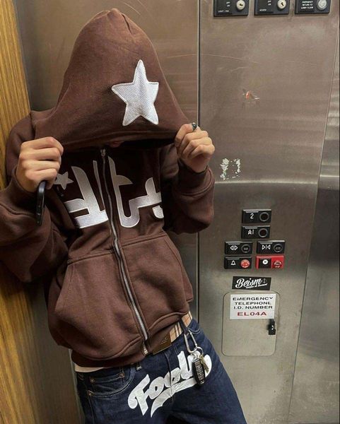men s hoodies sweatshirts y2k men fashion star graphics print hooded sport coat gothic grunge oversized women zip up jacket 221205, Black
men s hoodies sweatshirts y2k men fashion star graphics print hooded sport coat gothic grunge oversized women zip up jacket 221205, Black